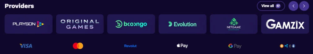 LiraSpin beste softwareleveranciers en veilige betalingsverwerking logo's